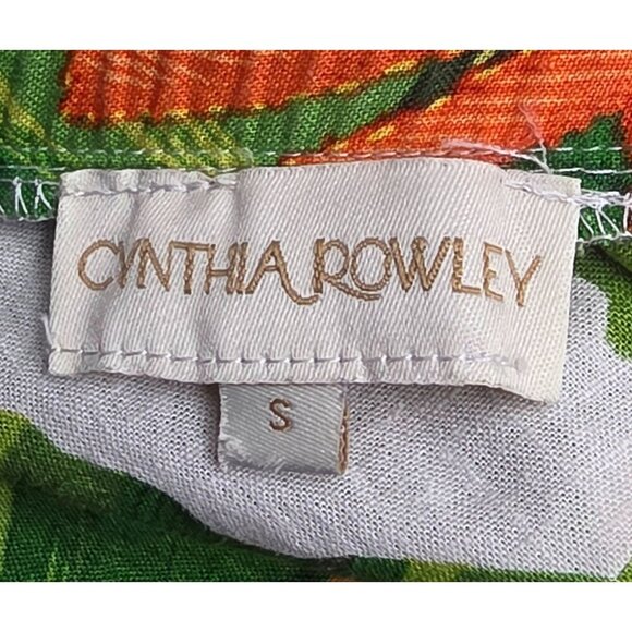 Women's - Cynthia Rowley Tropical Print Linen Blend Wrap Skirt, Size Small - Picture 4 of 8